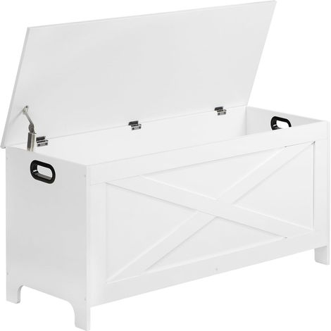100 cm Coffre à Jouets, Banc de Rangement d'Entrée robuste avec Charnière de Sécurité, Coffre à Jouets vintage, Meuble décoratif avec un Aspect Bois pour Salon, Chambre, ASCWT48101Z1 (1/5)