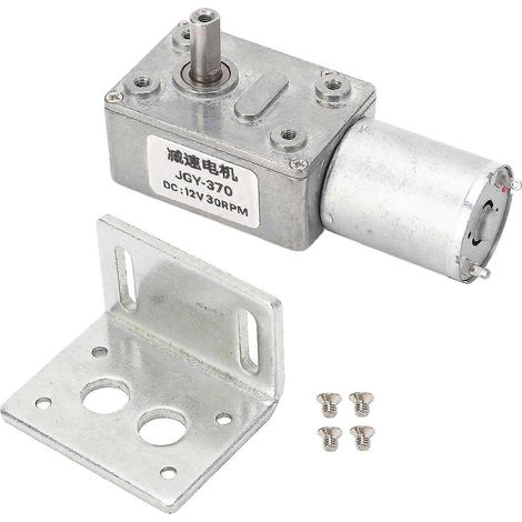 Moteur à engrenages à vis sans fin 12V DC, arbre unique 12mm, auto-bloquant, réversible, 30 tr/min, réducteur de vitesse pour bricolage (1/5)