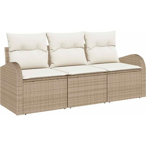Maison Exclusive - Conjunto de sofá de jardín Beige ratán sintéti (1/5)