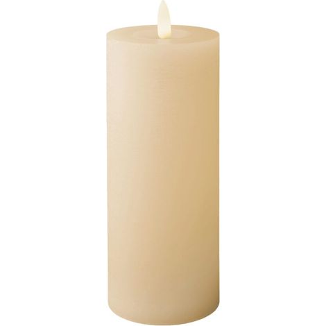 Candela di cera LED color crema, ø7 x 19 cm (1/3)