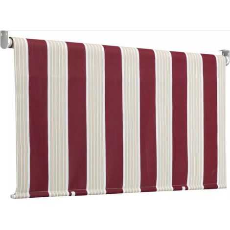 Tenda da Sole a Caduta Avvolgibile 150x250 cm a Righe Bordeaux per Balcone