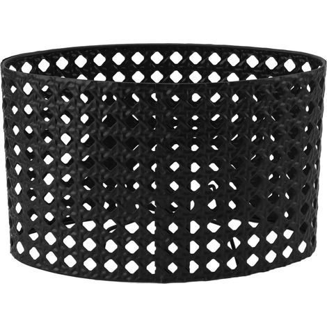 Ortviai Abat-jour ovale en fer noir avec gravure laser, compatible E14/E27, 23 x 14,5 cm (1/5)