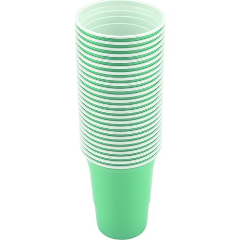 Kit de Beer Pong pour une soirée jeux à boire - 25 gobelets verts