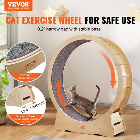 Roue d'Exercice pour Chat 1320 mm Grande Roue de Tapis Roulant pour Chat Intérieur Roue de Course Tapis Détachable et Taquin pour C… (1/5)