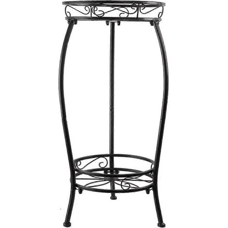 Support pour plantes d'intérieur/extérieur à 2 niveaux, porte-pots en métal de 63,5 cm de haut. (1/5)