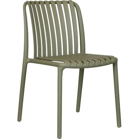 Moia Greenwood Sedia Como Verde Polipropilene Listelli Impilabile
