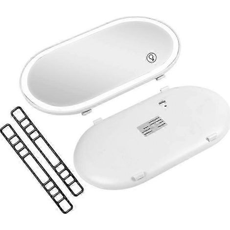 Miroir de pare-soleil universel pour voiture avec éclairage LED, interrupteur tactile, miroir cosmétique en verre blanc HD, compatible avec les pare-soleil RN WHBYV (1/4)
