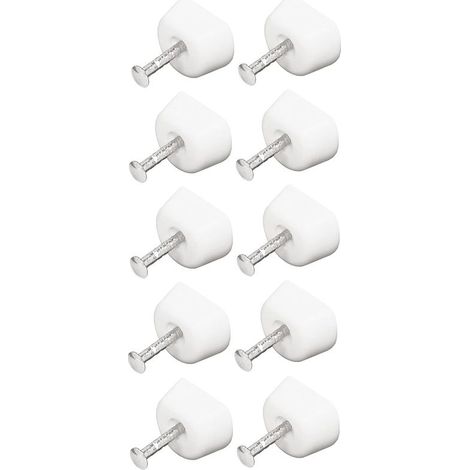 10 weiße Kunststoff-Nagelstifte für Regalböden, Möbel, Schubladen, Verstärkungen, Befestigungspunkte zum Annageln (1/5)