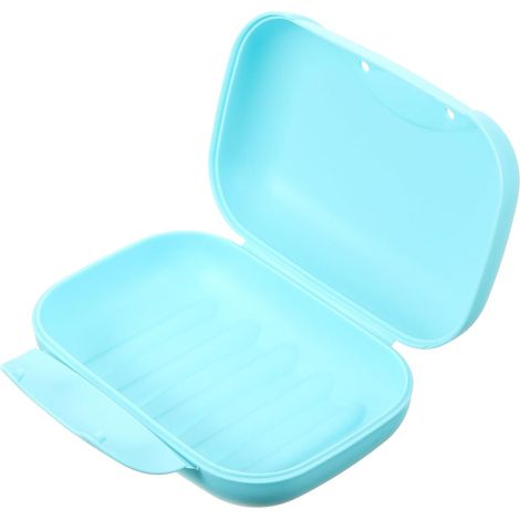 Porte-savon portable OUNONA pour voyage bleue pratique pour le camping les voyage (1/5)