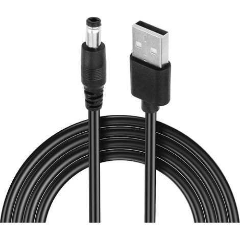 Câble USB vers DC Prise 5V, Adaptateur D'alimentation USB Jack 0.5A 0.8m Secteur Universel avec Prise Jack Baril 5.5 x 2.1mm Convertisseur Chargeur pour Ordinateur Portable Routeur Lumière LED et Plus (1/5)