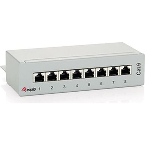 Equip Patchpanel 8Ports Cat6 Tischger Schirm Desktop geschirmt RAL7035 227369 (1/5)
