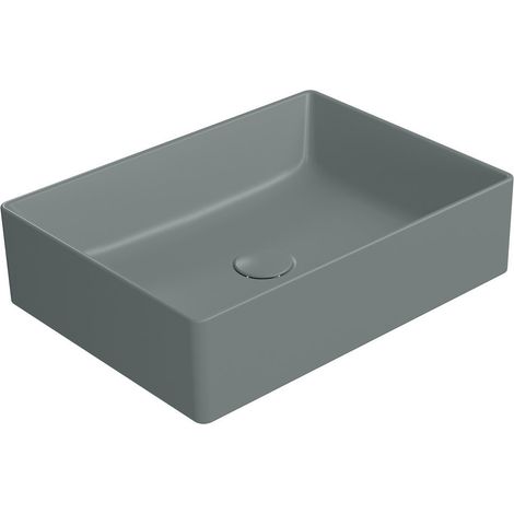 KUBE X counter top ceramic washbasin, 50x37cm, agave matt (1/3)