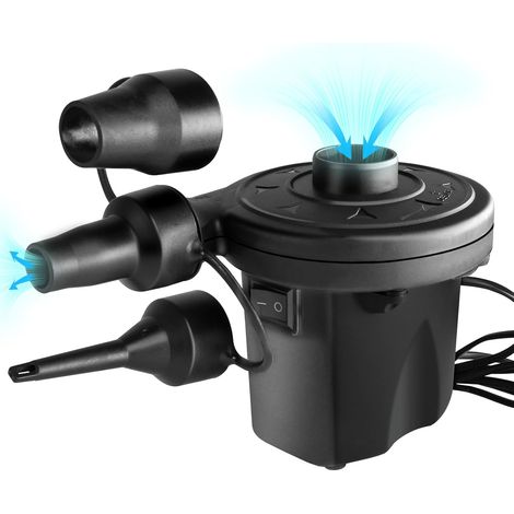 Elektrische Luftpumpe,150W Tragbare Pumpe zum Aufblasen und Entlüften mit 3 Düsen für Luftbettmatratze, Schwimmring, Aufblasbare Ausrüstung (1/5)
