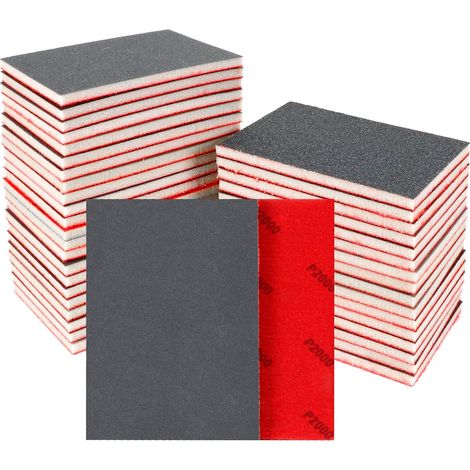 24 Pièces Éponges de Ponçage 2000 Grain Papier Abrasif Sec et Humide Flexible Eponge Abrasive, Cloisons Sèches, Métal et Peinture (1/5)