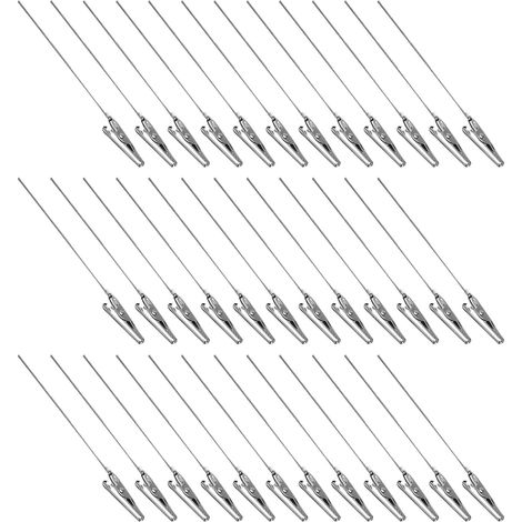 Abaodam 60 pinces métalliques argentées type crocodile, pour (1/5)