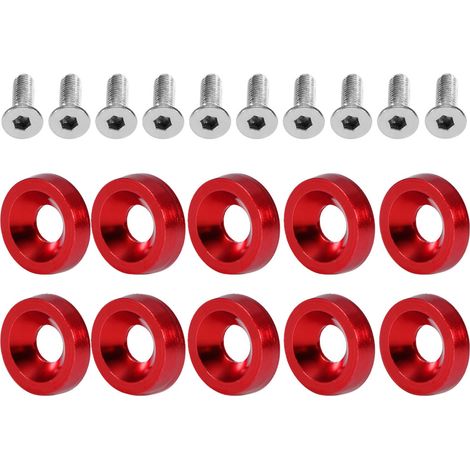 Plaque d'immatriculation Cadre avec boulon M6, vis de décoration rouge pour modification auto (1/5)