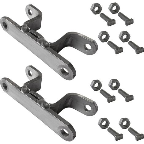Bride de fixation pour poteau Bride simple ou double avec boulonnerie. Système de fixation pour panneaux - 40 x 40 mm (Bride double) - Lot de 2 (1/5)