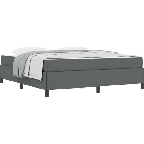 Box Spring Bed Dark Grey 180 x 200 cm Fabric vidaXL