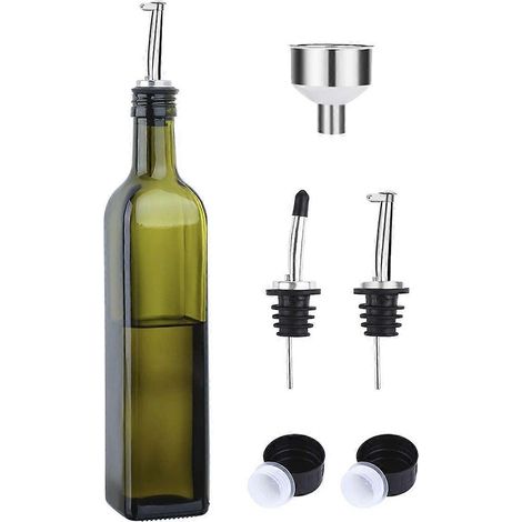 Glasflasche für Olivenöl – 500 ml, grüne Öl- und Essigflasche