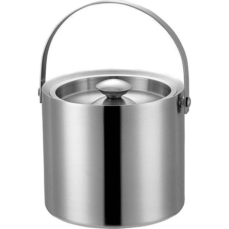 Seau À Glace Mini - Acier Inoxydable Double Paroi - 2 L - Avec Pelle À Glace - Pour Champagne Boissons Froides - Usage Intérieur Et Extérieur (1/5)