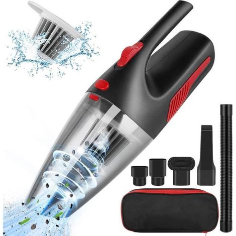 Aspirateur Sans Fil - 100 W - 4500 Pa - Batterie 2200 mAh - Filtre HEPA Acier Inoxydable - Rallonge Tube - 600 ml - Pour Voiture Maison Bureau Canapé - 1 Pièce (1/4)