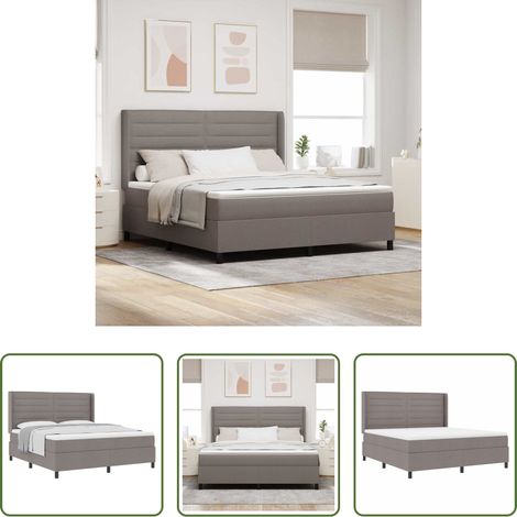 Matratze - Boxspringbett mit Matratze Taupe 200 x 180 cm Stoff (1/5)