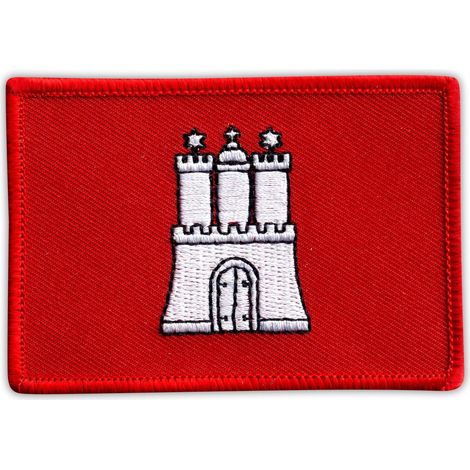 Aufnäher mit Hamburger Flagge – Magnetische Rückseite – Gestickter Aufnäher/Abzeichen/Emblem