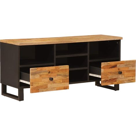 Meuble TV Corona Marron 100 x 33 x 46 cm Bois de mangue massif (1/5)