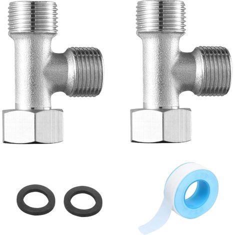 Connecteur en T 3 Voies Robinet WC 3 Voies Cuivre 3/8" Vanne D'inversion WC (1/5)