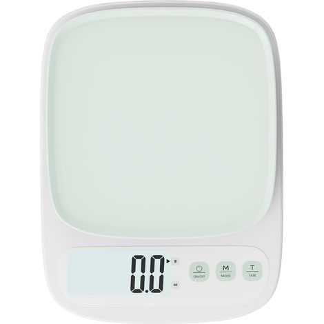 Balance de cuisine minimaliste et précise, Capacité de 10 kg, graduation de 1 g (0,035oz), grand écran LCD, fonction tare et unité ml Vert (10 kg/1 g) (1/5)