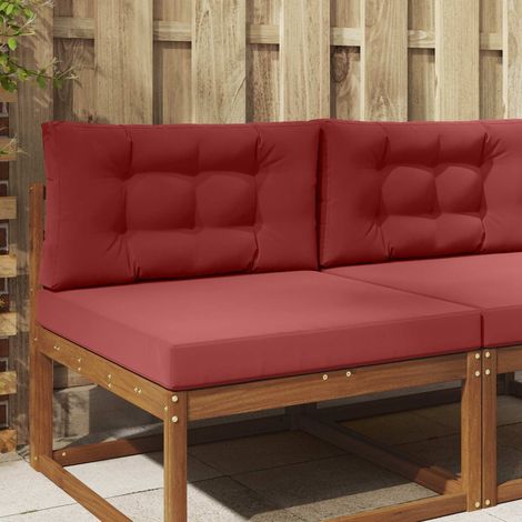 Cojín para sofá de exterior 2 pcs Rojo vino tinto Poliéster
