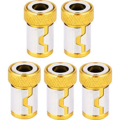 Tournevis à anneau magnétique antidérapant, accessoires en alliage d'aluminium (jaune), 5 pièces (1/5)