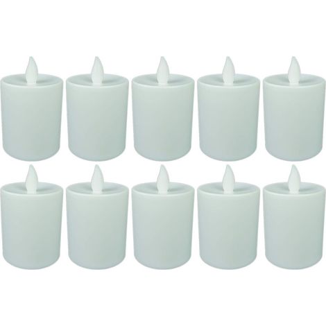 Lot 10 bougies funéraires LED blanches longue durée vie
