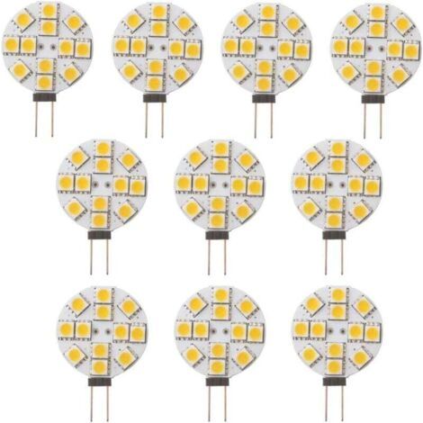 10x Ampoule LED G4 Non dimmable Blanc Chaud 2700K 180 ° Faisceau Ampoule de lumière Remplacement 20W Lampe halogène pour Cuisine Camping-Car RV remorque Bateau DC 12V de Remplacement