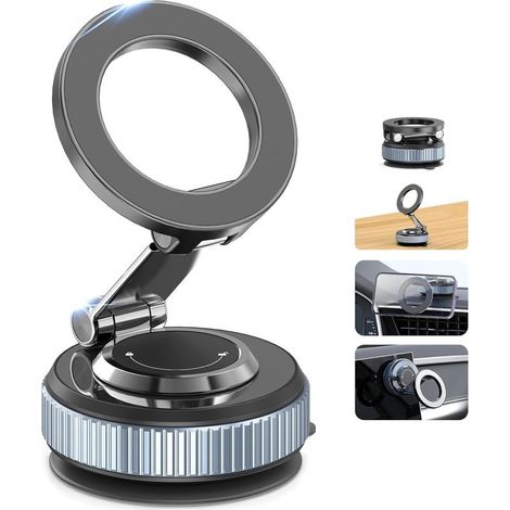 Support de téléphone de voiture,Support de téléphone de voiture réglable à 360 ° pour Magsafe,Support de téléphone pliable pour votre voiture,Support de téléphone portable pour iPhone et Android,, (1/5)