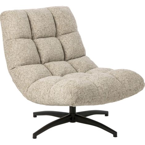 Chaise longue matelassée écru en tissu - écru (1/5)