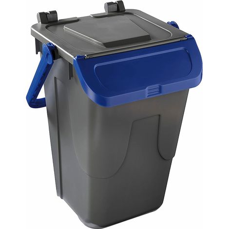 Bidone per raccolta differenziata grigio con sportello basculante giallo 35 LT