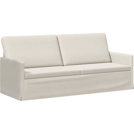 Divano a 3 posti Crema 190 x 81 x 82 cm Velluto (V) (1/5)
