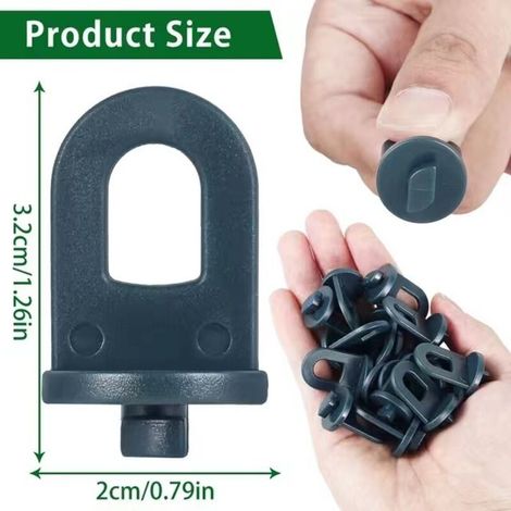 Clips de fixation pour serre, clips de plantation pour serre, crochets, accessoires de suspension, clips de fixation pour isolation de serre (50 pièces) (1/5)