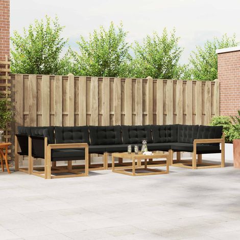 vidaXL Outdoor-Sofagarnitur 8 pcs Weiß und Schwarz 79 x 79 x 37 cm (1/5)