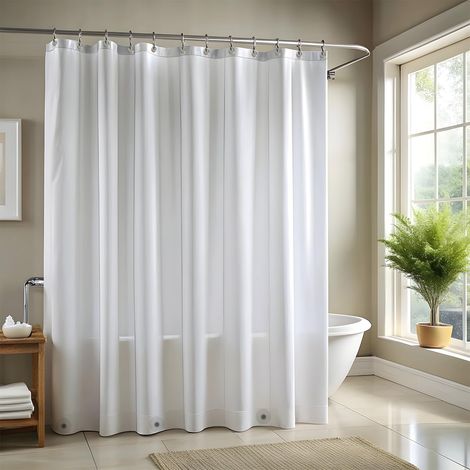 Rideau Douche 180x180 cm - Rideau de Douche Lavable - Premium PEVA + Oeillets Inoxydables + 3 Aimants - Imperméable et Léger - Parfait pour Les Salles de Bain - Frosted