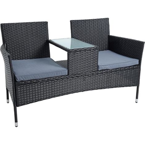 Polyrattan Gartenbank Bank Rattan Sitzbank 2-Sitzer Gartenmöbel Balkonmöbel (1/5)