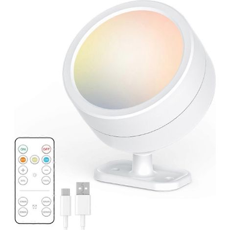 LED-Wandleuchte mit magnetischer Funkfernbedienung, einstellbarer Helligkeit, USB-aufladbar, ideal als Nachttischlampe. (1/5)