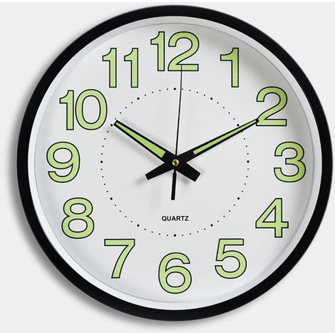 Décoration muraleHorlogeHorloge Murale à Chiffres,Pendule Murale Fluorescente Silencieuse pour Le Salon, La Cuisine, Le Bureau, La Chambre à Coucher