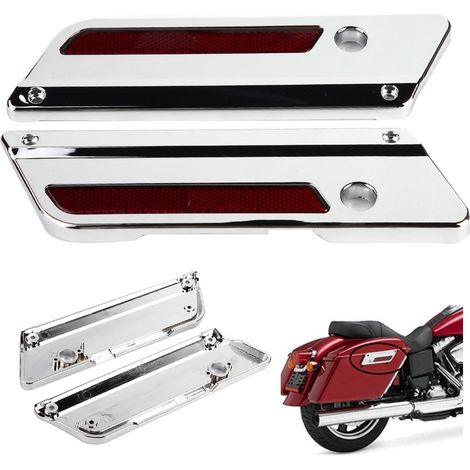 2 abschließbare Satteltaschenhalterungen mit Reflektoren für Glide Touring 1994–2017, Montageabdeckungen, 2-teiliges Set (1/5)