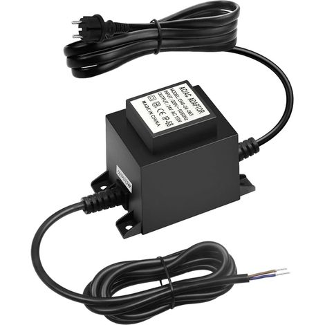 Transformateur LED 24 V Alimentation AC/AC 15 W, alimentation de prise extérieure, transformateur IP68, transformateur 220 V 24 V avec prise, alimentation LED 24 V pour éclairage LED et pompes de (1/5)