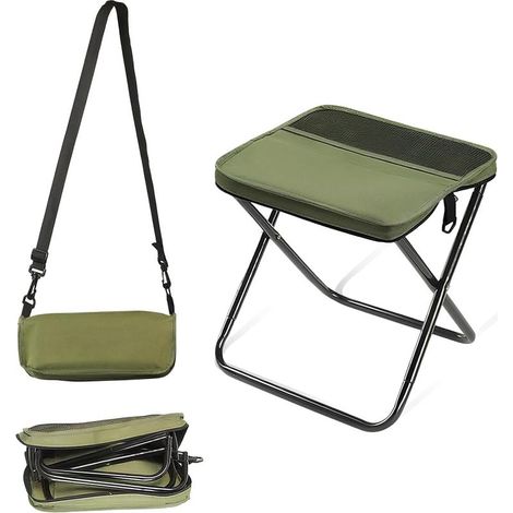 Siège de Camping Portable et Tabouret Pliable pour Sac à Dos, Léger et Pliant pour Randonnée, Pêche, Voyage, Jardin (1/5)