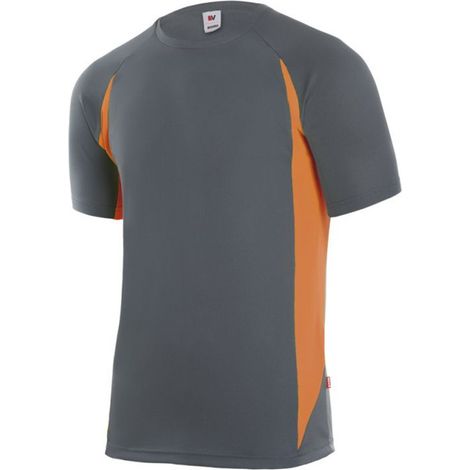 Camiseta Técnica Bicolor GRIS/NARANJA FLÚOR S