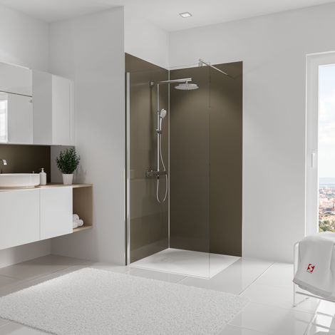 Panneau mural Taupe, Schulte, Lot de 2 panneaux muraux 90 x 210 cm