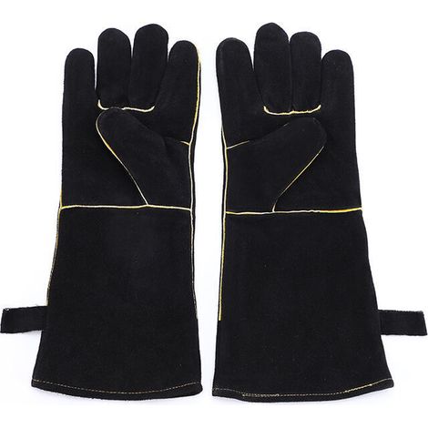 XEPHO Gants résistants à la chaleur extrême et au feu, en cuir avec coutures en kevlar, parfaits pour la cheminée, la cuisinière, le four, le grill, la soudure, le barbecue, le mig, le porte-casse